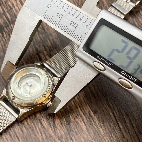 Capezio Magnified Glass watch silver tone New Battery With Mesh Band - Picture 10 of 11